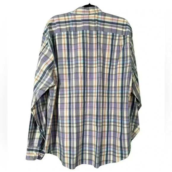 SALTAIRE Men's XXL Multi-Color Plaid 100% Cotton Casual Button-Front Shirt - Picture 7 of 7